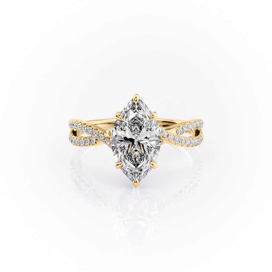The Angelina Set With A 2.5 Carat Marquise Lab Diamond