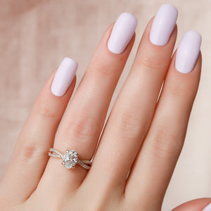 The Angelina Set With A 1 Carat Oval Moissanite
