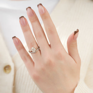 The Angelina Set With A 1 Carat Oval Moissanite