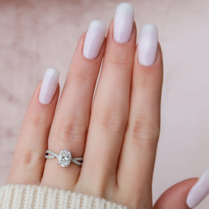 The Angelina Set With A 1 Carat Oval Lab Diamond