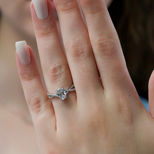 The Angelina Set With A 1 Carat Oval Lab Diamond