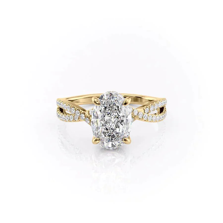 The Angelina Set With A 1 Carat Oval Lab Diamond