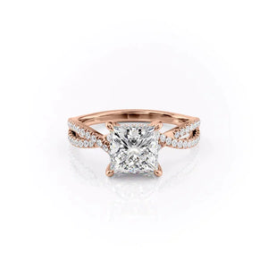 The Angelina Set With A 2.5 Carat Princess Lab Diamond