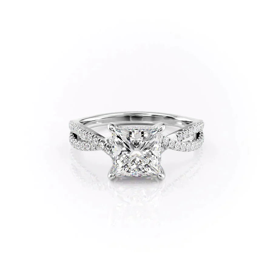 The Angelina Set With A 4.5 Carat Princess Moissanite