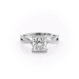 The Angelina Set With A 5 Carat Princess Moissanite