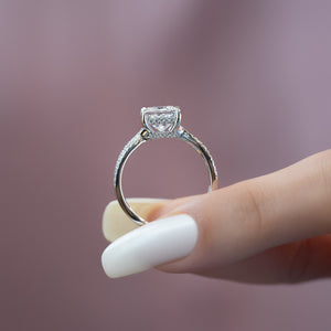 The Angelina Set With A 2.5 Carat Princess Lab Diamond