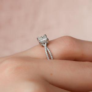 The Angelina Set With A 2.5 Carat Princess Lab Diamond