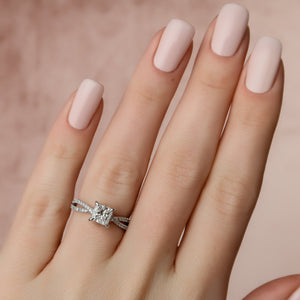 The Angelina Set With A 2.5 Carat Princess Lab Diamond