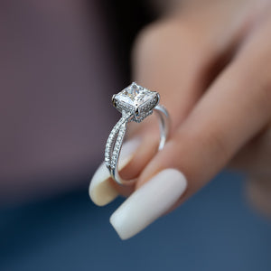 The Angelina Set With A 2.5 Carat Princess Lab Diamond