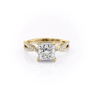 The Angelina Set With A 1.5 Carat Princess Lab Diamond