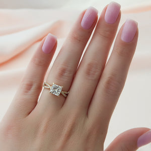 The Angelina Set With A 1 Carat Princess Lab Diamond