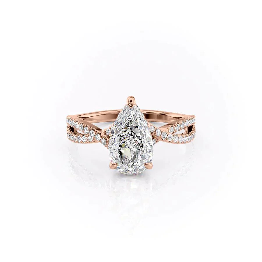 The Angelina Set With A 1 Carat Pear Lab Diamond