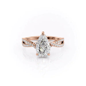 The Angelina Set With A 2.5 Carat Pear Lab Diamond