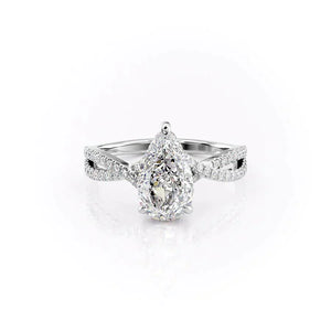 The Angelina Set With A 2 Carat Pear Lab Diamond