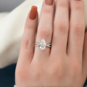 The Angelina Set With A 1 Carat Pear Lab Diamond