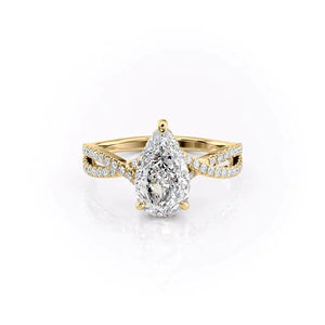 The Angelina Set With A 2.5 Carat Pear Moissanite