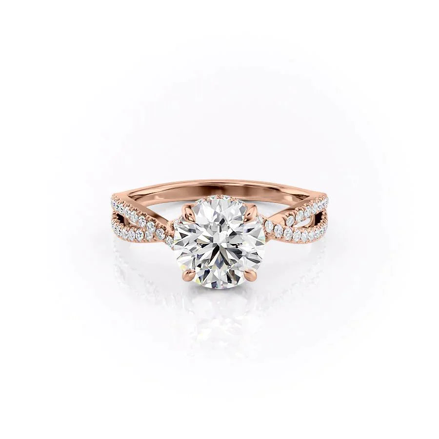 The Angelina Set With A 4 Carat Round Moissanite