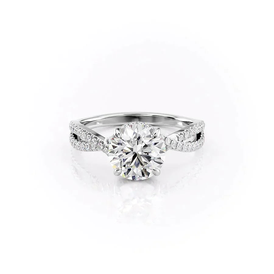 The Angelina Set With A 3.5 Carat Round Moissanite