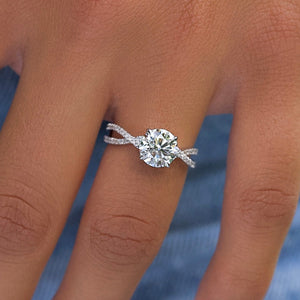 The Angelina Set With A 2.5 Carat Round Moissanite