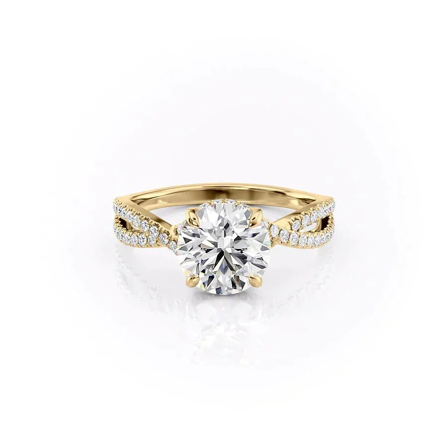 The Angelina Set With A 3 Carat Round Moissanite