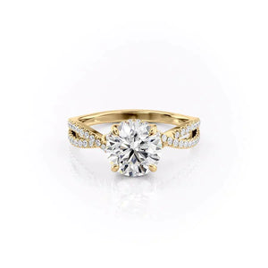 The Angelina Set With A 3.5 Carat Round Moissanite