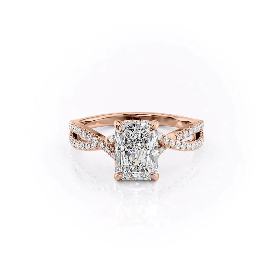 The Angelina Set With A 2 Carat Radiant Lab Diamond