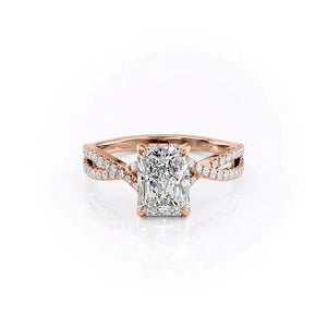 The Angelina Set With A 5 Carat Radiant Moissanite