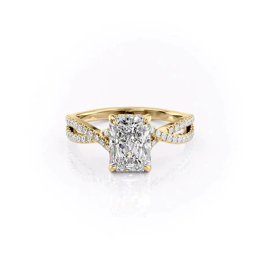 The Angelina Set With A 2 Carat Radiant Moissanite