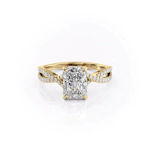 The Angelina Set With A 1.5 Carat Radiant Moissanite