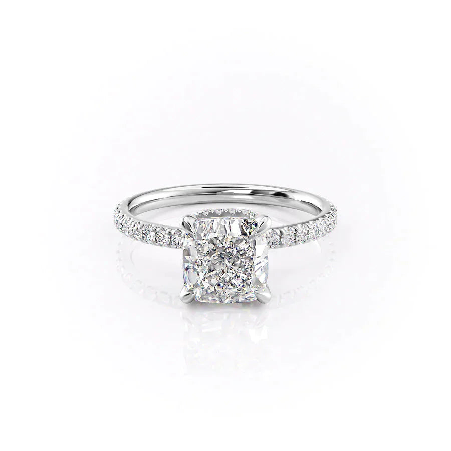 The Pave Alex Set With A 3 Carat Cushion Lab Diamond