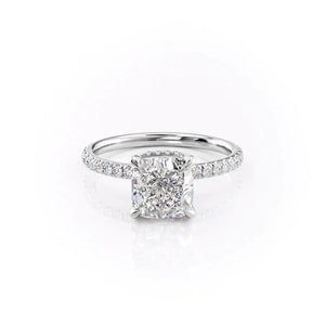 The Pave Alex Set With A 2.5 Carat Cushion Moissanite