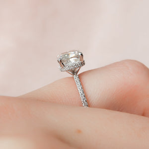 The Pave Alex Set With A 2 Carat Cushion Lab Diamond