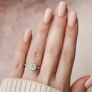 The Pave Alex Set With A Cushion Moissanite