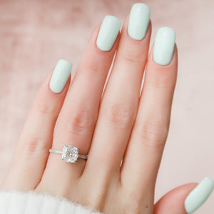 The Pave Alex Set With A 2 Carat Cushion Lab Diamond