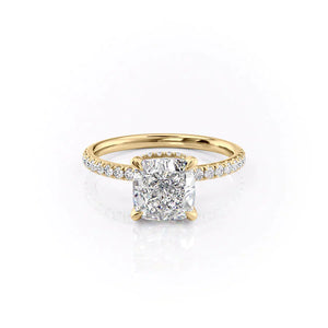 The Pave Alex Set With A 3 Carat Cushion Lab Diamond