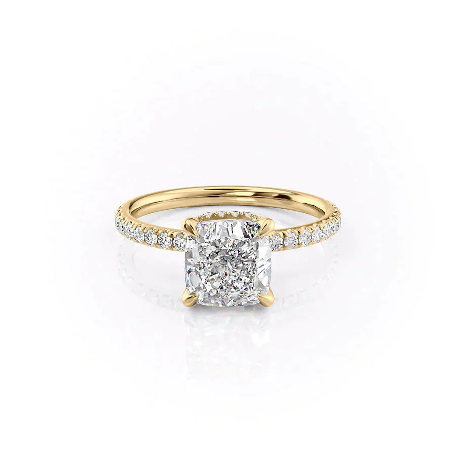 The Pave Alex Set With A 2 Carat Cushion Lab Diamond