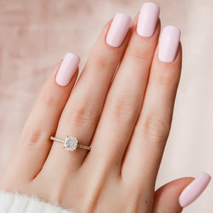 The Pave Alex Set With A 3 Carat Cushion Lab Diamond