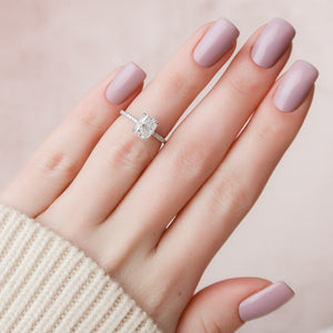 The Pave Alex Set With A Elongated Cushion Moissanite