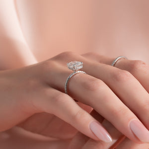 The Pave Alex Set With A Elongated Cushion Moissanite