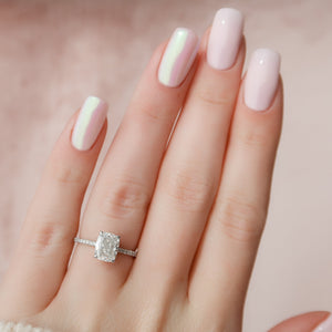 The Pave Alex Set With A Elongated Cushion Moissanite