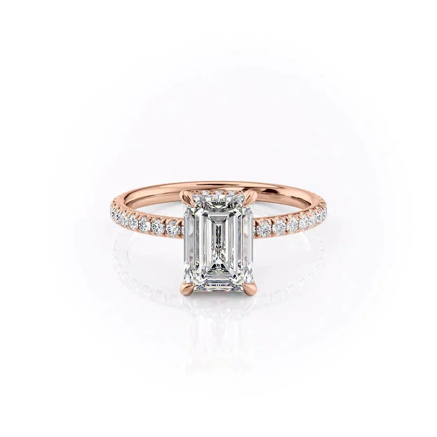 The Pave Alex Set With A 1.5 Carat Emerald Lab Diamond