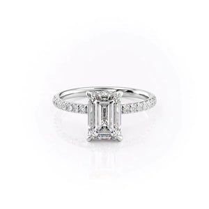 The Pave Alex Set With A 4.5 Carat Emerald Moissanite