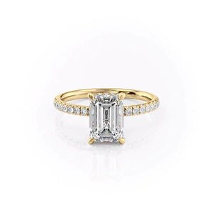 The Pave Alex Set With A 1.5 Carat Emerald Lab Diamond