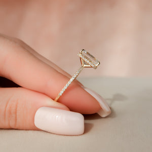 The Pave Alex Set With A Emerald Moissanite