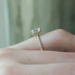 The Pave Alex Set With A Emerald Moissanite