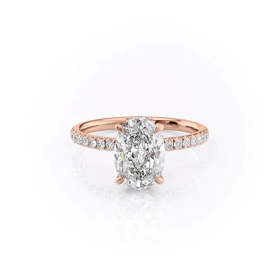The Pave Alex Set With A 2.5 Carat Oval Moissanite