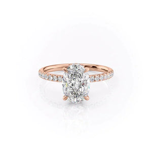 The Pave Alex Set With A 3.5 Carat Oval Moissanite