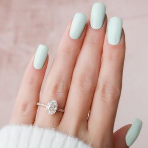 The Pave Alex Set With A 3 Carat Oval Lab Diamond