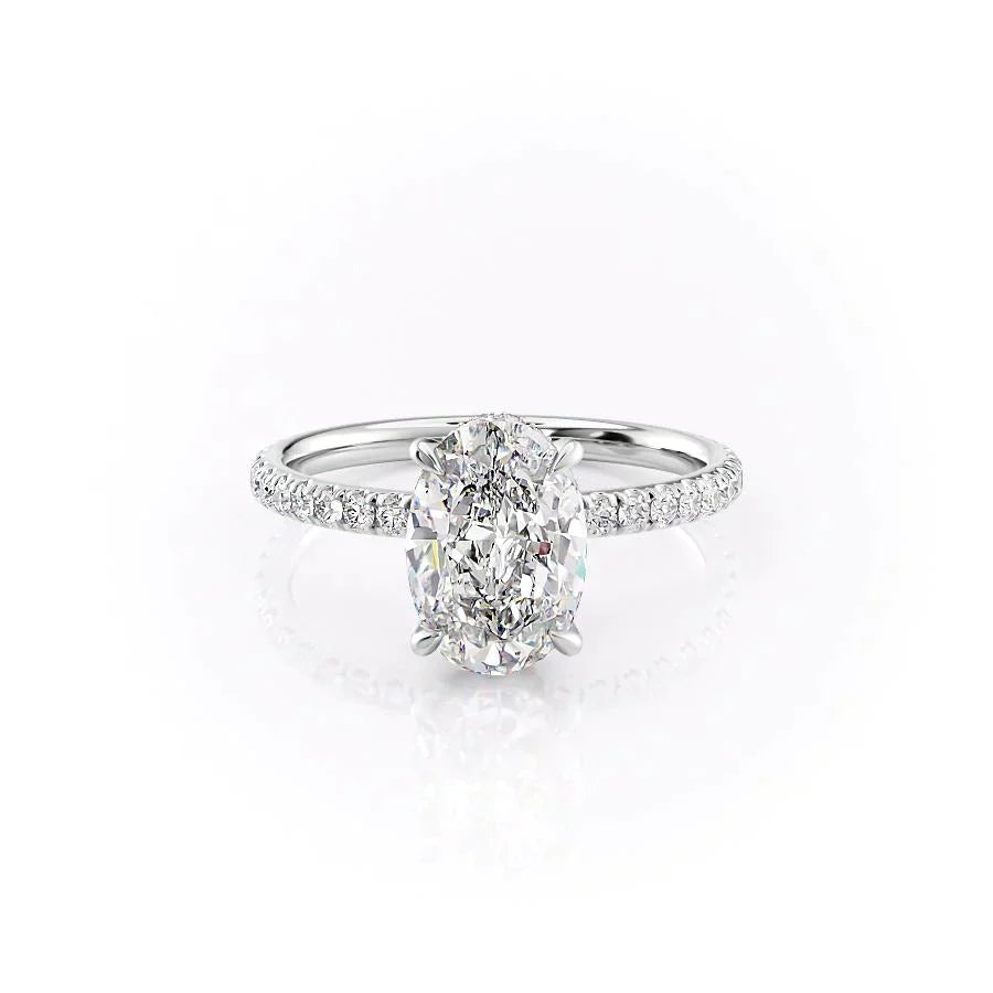 The Pave Alex Set With A 2 Carat Oval Lab Diamond