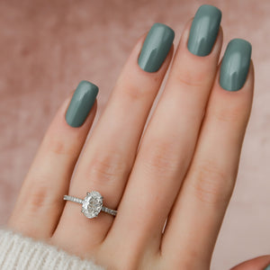 The Pave Alex Set With A 2 Carat Oval Lab Diamond